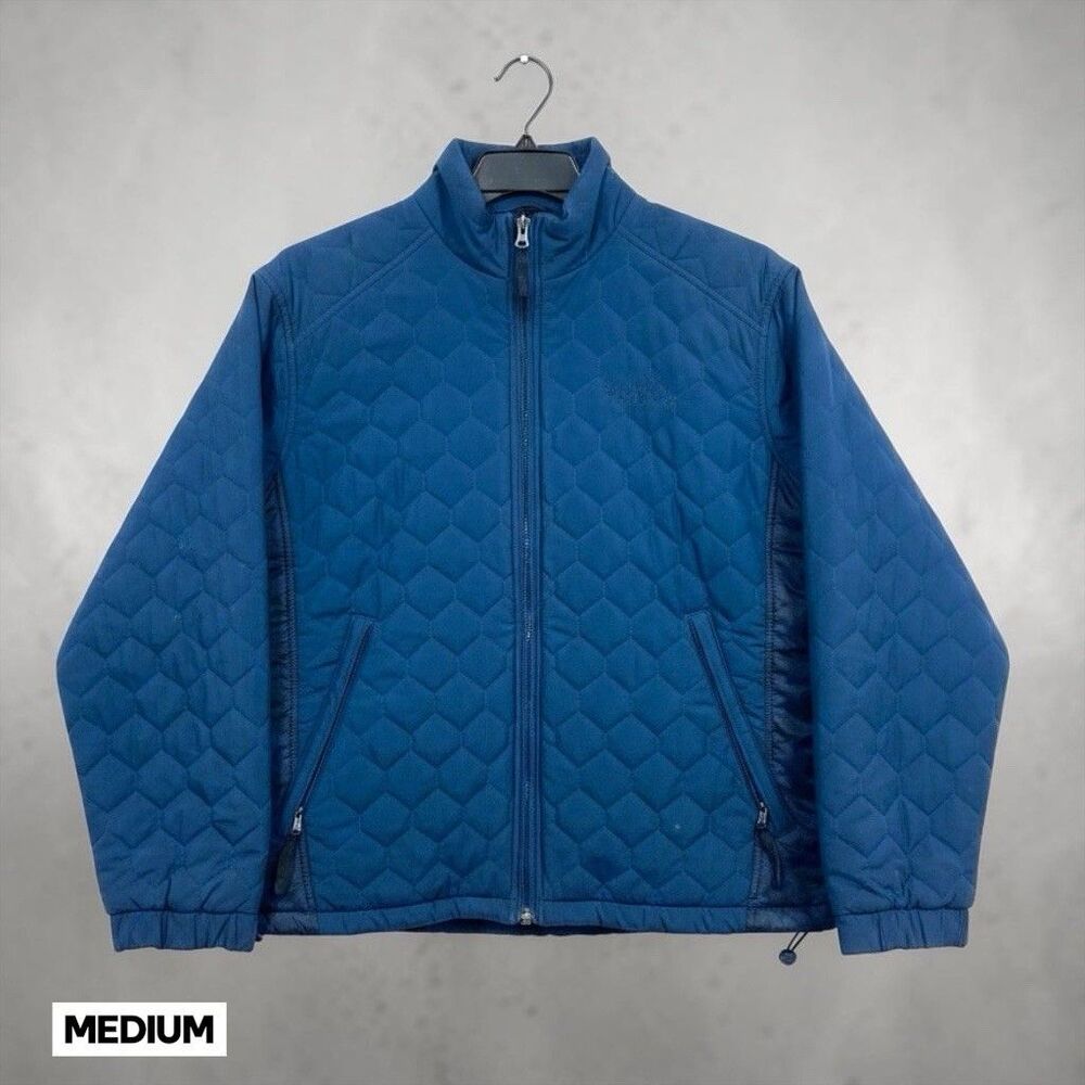 Vintage‎ Nike ACG Jacket Mens MEDIUM Blue Quilted Full Zip Mock Neck Puffer